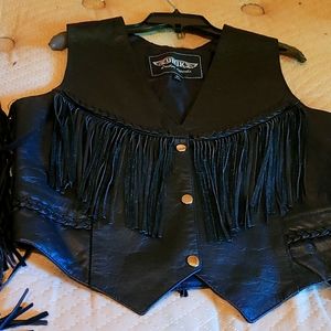 Fringed leather vest